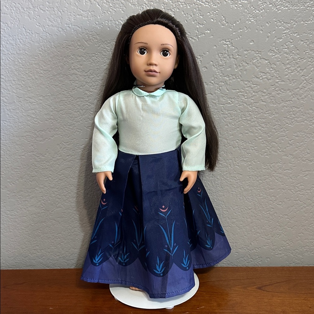Our Generation 18” Doll Brown Hair & Eyes Wearing Disney Frozen Anna Dress